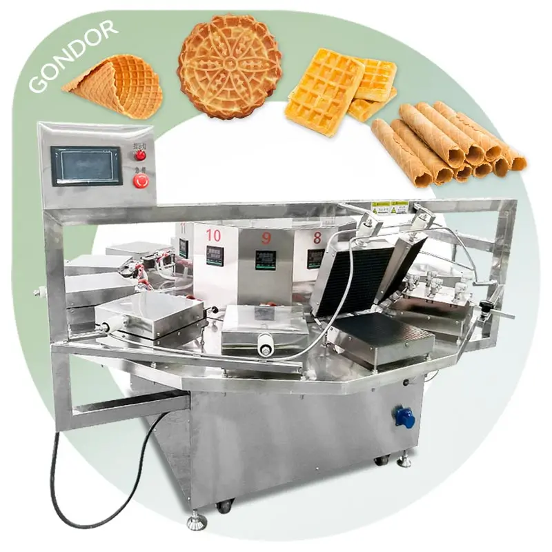 The Type of Ice Cream Cone Machine 380 V Industrial Roller Sweet Corn Pancake Wafer Waffle Egg Roll Make Maker