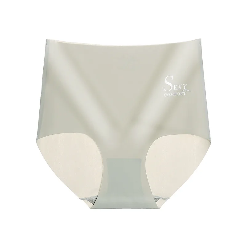 2021 wholesale ladies ice silk and cotton seamless High Rise underwear solid sexy short panty woman underwear