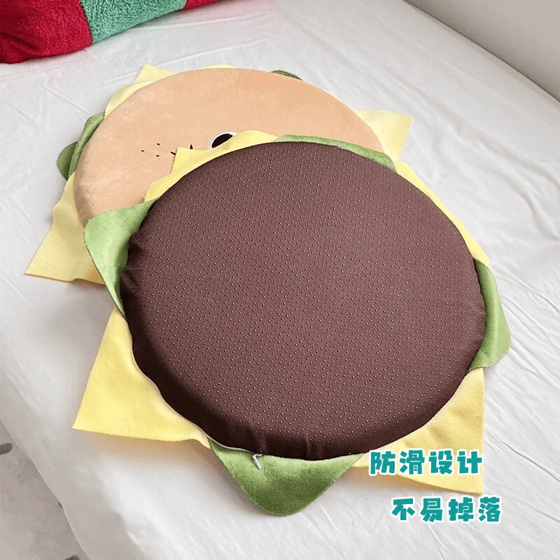 Plush Pet Hamburger Dog Gnaw Bite Vocalize Interactive Burger Toy