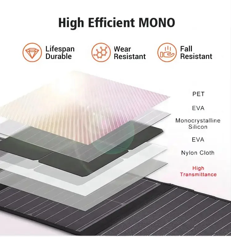 Outdoor camping portable folding panels solar kits 60w sun power solar generator solar panel foldable 60w Power Pack bag