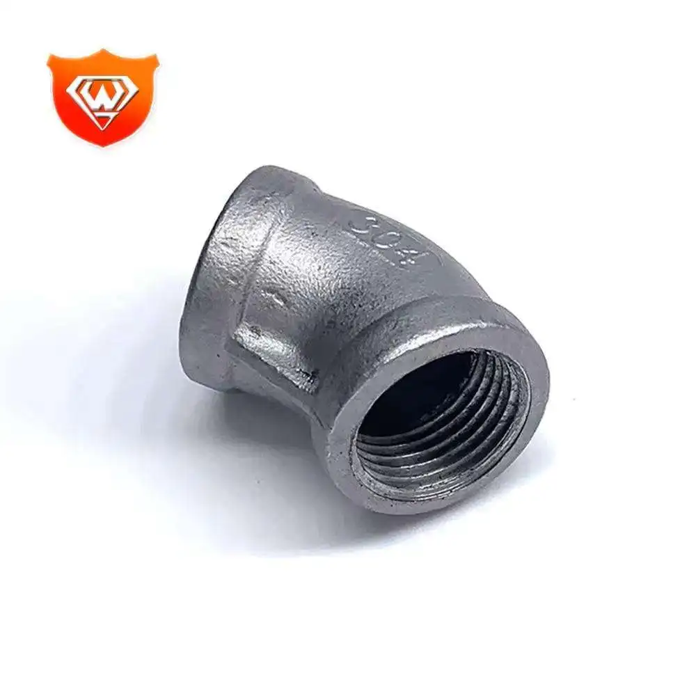 Customized 45 Degree Elbow stainless steel 304 pipe fitting Female Thread Fittings