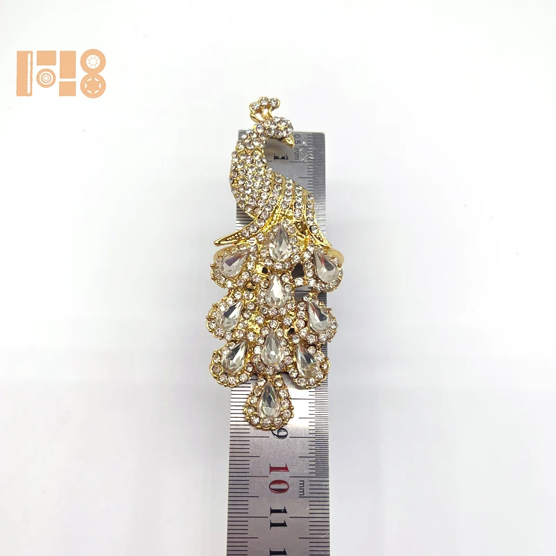 Wholesale rhinestone peacock napkin ring Crystal gem napkin rings for party accessories