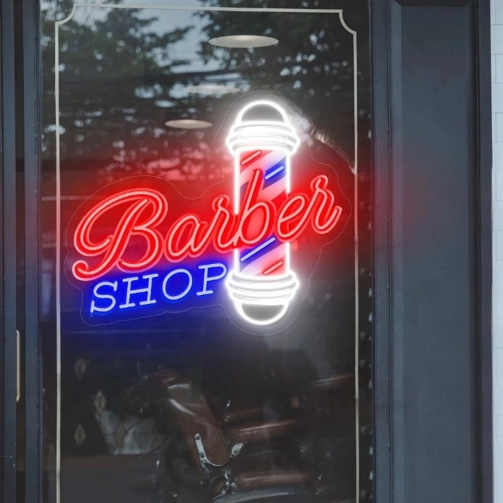 Neon Sign Custom Business Decor Barber Shop Sign Wall Decor  hairdressing salon led sign Personalized Gifts Open Shop