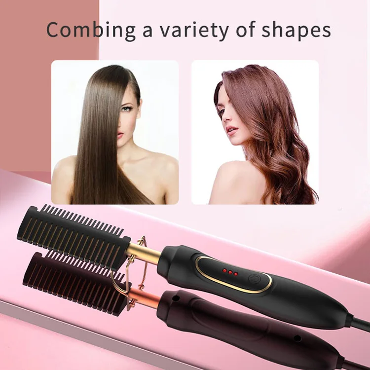
Wholesale Electric Hot Comb Copper Coil Hair Straightener Personal Wigs Straight Hair Comb Hair Straightener Brush 