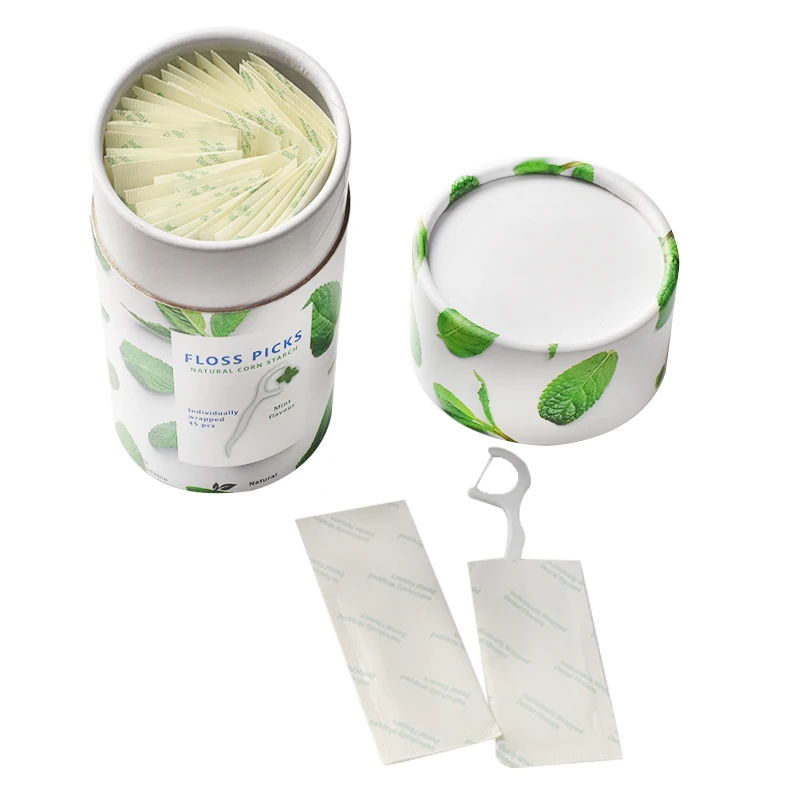 New Eco-friendly Biodegradable Zero Waste Mint  Flavor Dental Floss Picks