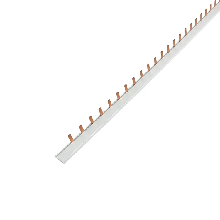 1P 63A Pure Copper Pin Comb Busbar Insulated by PVC For Connecting C45 MCBs