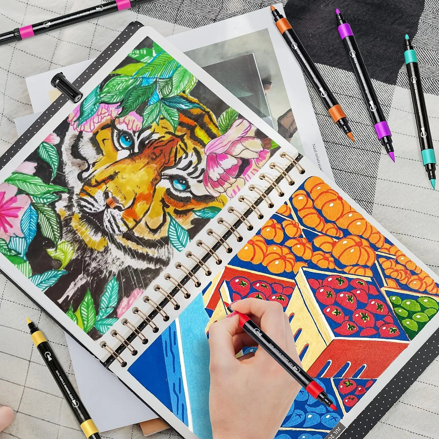 Dual tip acrylic marker 24 professional acryl marker suppliers acrylic markers brush tip