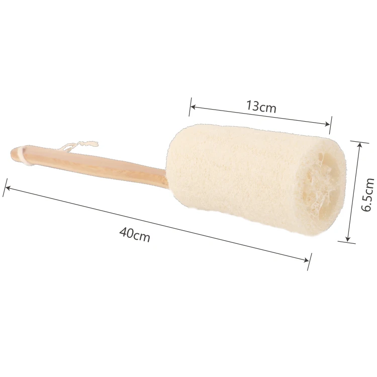 Скруббер для спины WELLRICH loofah душа натуральная губка отшелушивания тела длинная бамбуковая ручка