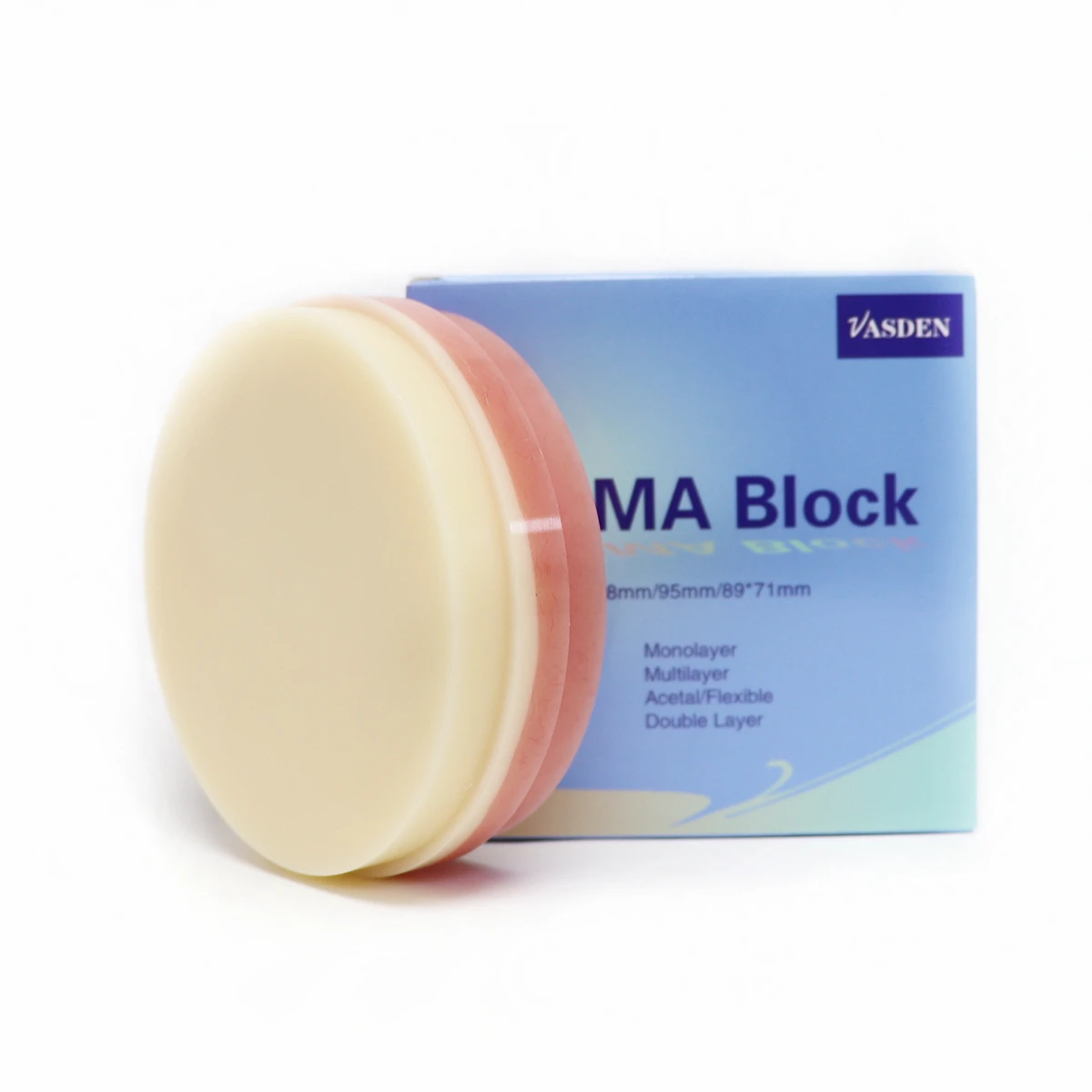 Dental Milling Machine PMMA Dental PMMA Double Layer Resin Block 30mm Dental Multilayer Block