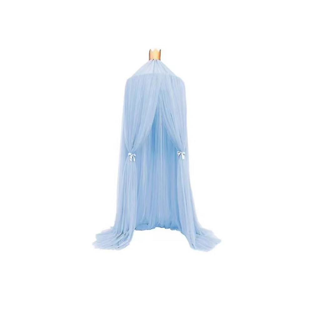 Seersucker Cotton Round Dome Bed kids Canopy Bed Cotton Bedcover Kids Play Tent for Reading Mosquito Net