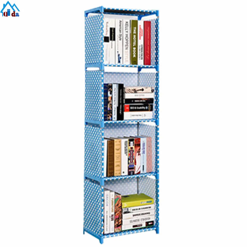 Diy PP Plastic Magic Bookcase 8 Cubes Corner Bookshelves Small White Cube Shelves Bookshelf
