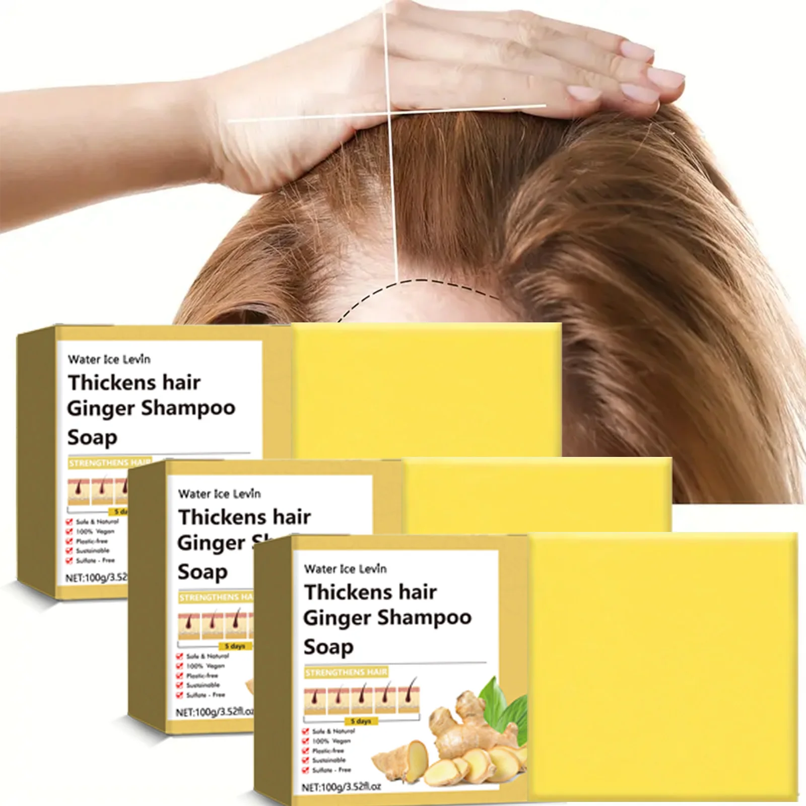 Ginger conditioning shampoo moisturizes split and dry hair making it look thicker (100g)