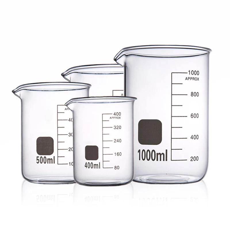 Factory boro 3.3 lab glassware beaker 5-5000mL thick-walled clear borosilicate glass laboratory beaker glass beakers