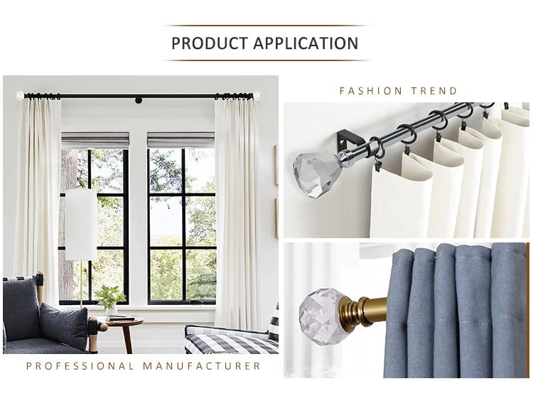 Manufacturer Living Room Window Decoration,Adjustable Acrylic Crystal Curtain Pole Rod Set
