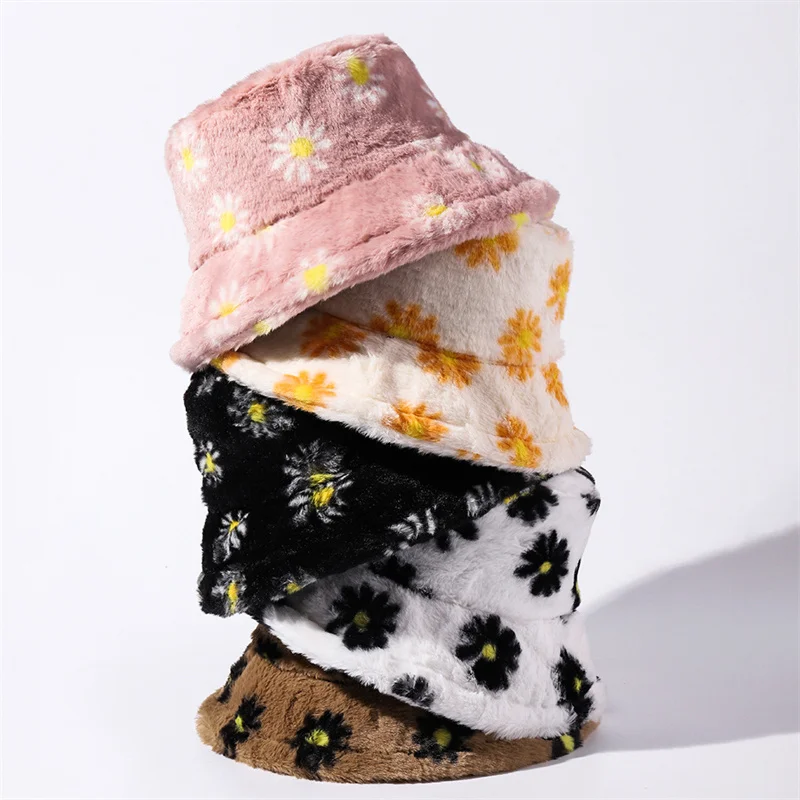 New Autumn Winter Unisex Furry Lady Thicken Flat Top Cap Unisex Men Panama Outdoor Fisherman Hat Caps Winter Warm Hat For Women