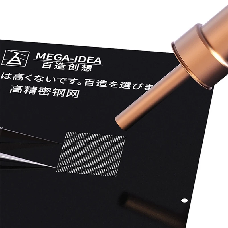 Mega-Idea Black Steel BGA Reballing Stencil for iPhone 13 12 11 Pro MAX XS XR X 8 7 6 6S Plus CPU Chip Soldering Net