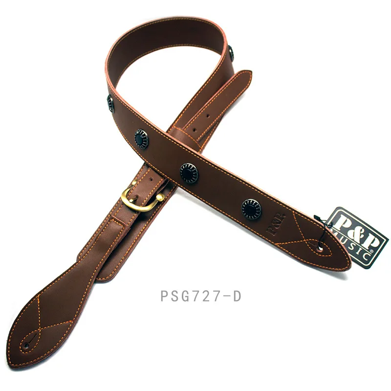 New Fashion Simple Style Genuine Cow Leather Soft Durable and Wear Multiple styles Resisting Guitar Strap Hot Sale
