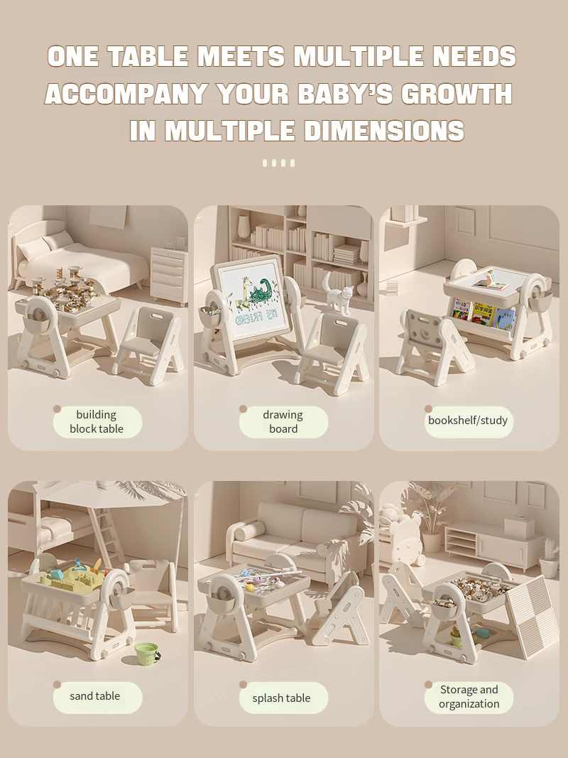 High Quality Drawing Board Toys Foldable Block Building Tables Drawing Toy Set For preschool kids