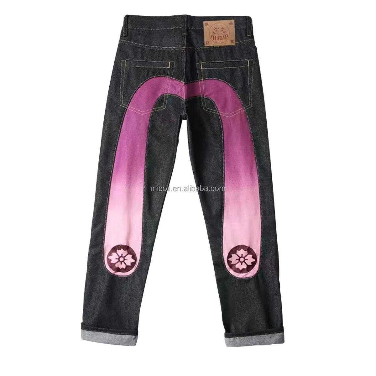 Factory wholesale new style blue stock dropshipping men biker skinny Clothing custom-made factory Printed embroidered jeans