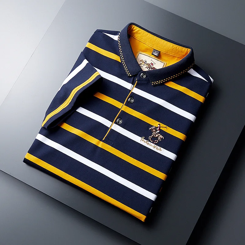 
C1 2021 solid color polo shirt custom logo soft golf polo shirt man t Striped Polo Shirt For Men 