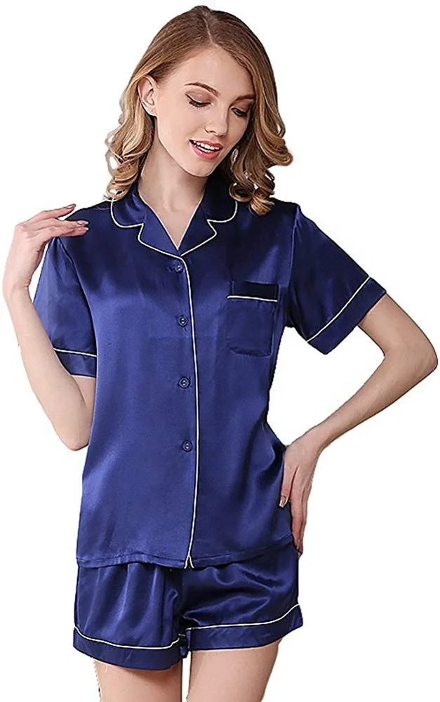 Custom Pijamas woman wholesale chinese hot style silk pajamas women 6015