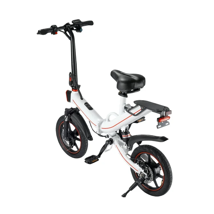 U.S. Warehouse Excider V5 Folding Mountain Electric Bike Full Suspension 14 Inches 500W 48V 15AH Black E-bike
