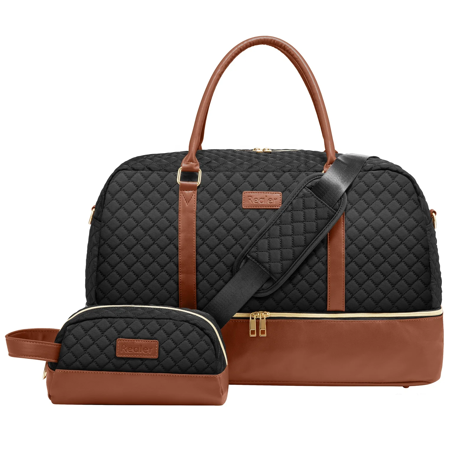 LOVEVOOK wholesale organizer toiletry bag waterproof 2pc tote diamond pattern large women gym weekend travel duffel luggage bags