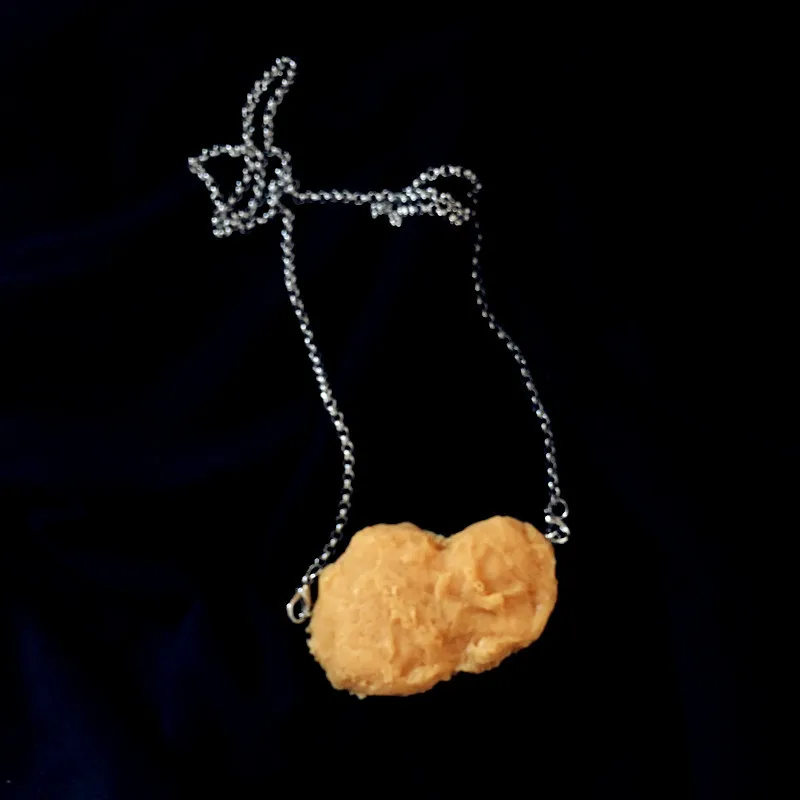 New Arrival Simulation Food Necklace Fried Chicken Leg Chicken Wings Resin Necklace Barbecue Resin Necklaces for Women and Girls