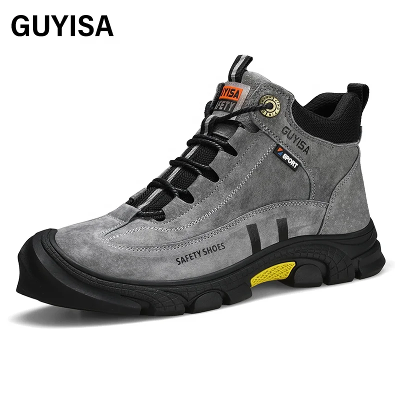 GUYISA brand fashion casual safety boots men wear-resistant stab-resistant steel toe safety work boots