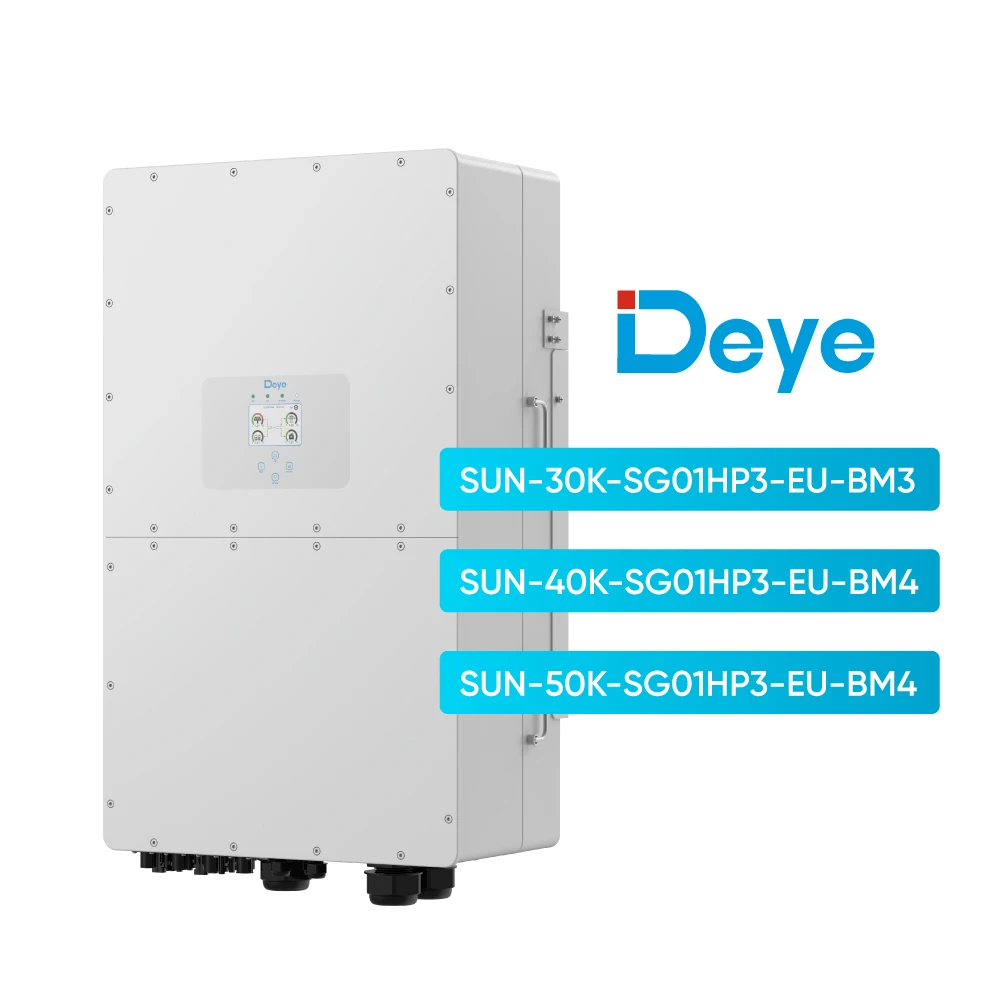 ЕС Stock Deye Гибридный высоковольтный инвертор 30 кВт 40 50 3 фазы SUN-50K-SG01HP3-EU-BM3 коммерческих