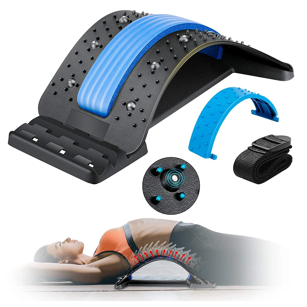 with Magnetic Acupressure Points Cotton Strip Pain Relief Massager Lumbar Stretching Support Device Back Stretcher