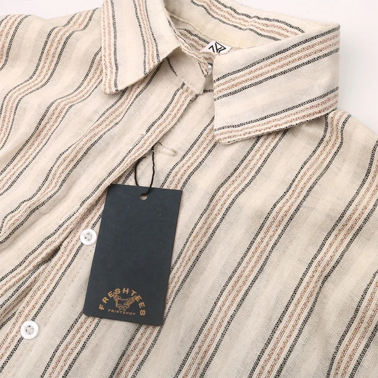 Wholesale Price Printed Brand Name Logos Custom Garment Accessories Recycled Vintage Kraft Paper Hanger Swing Hang Tags