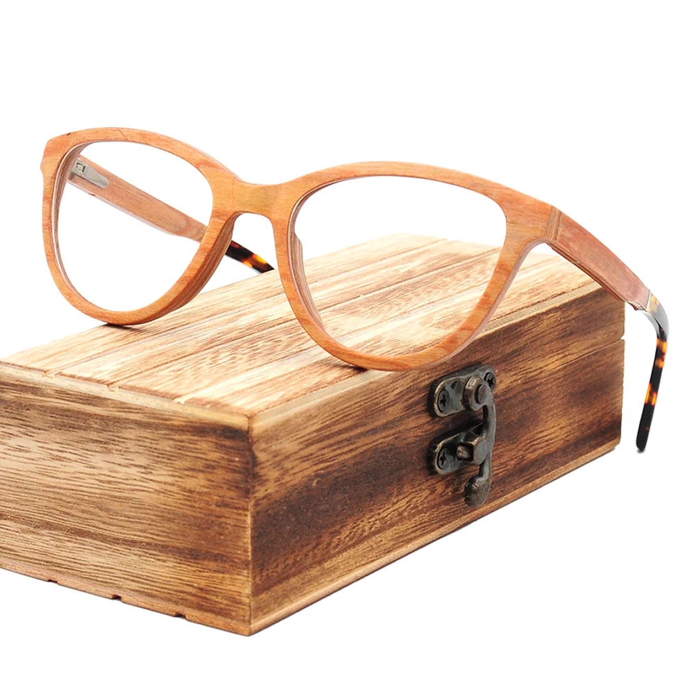 Factory direct veneer wooden blue light lenses glasses,recycled eco-friendly cheap manufacturer china spectacles frame