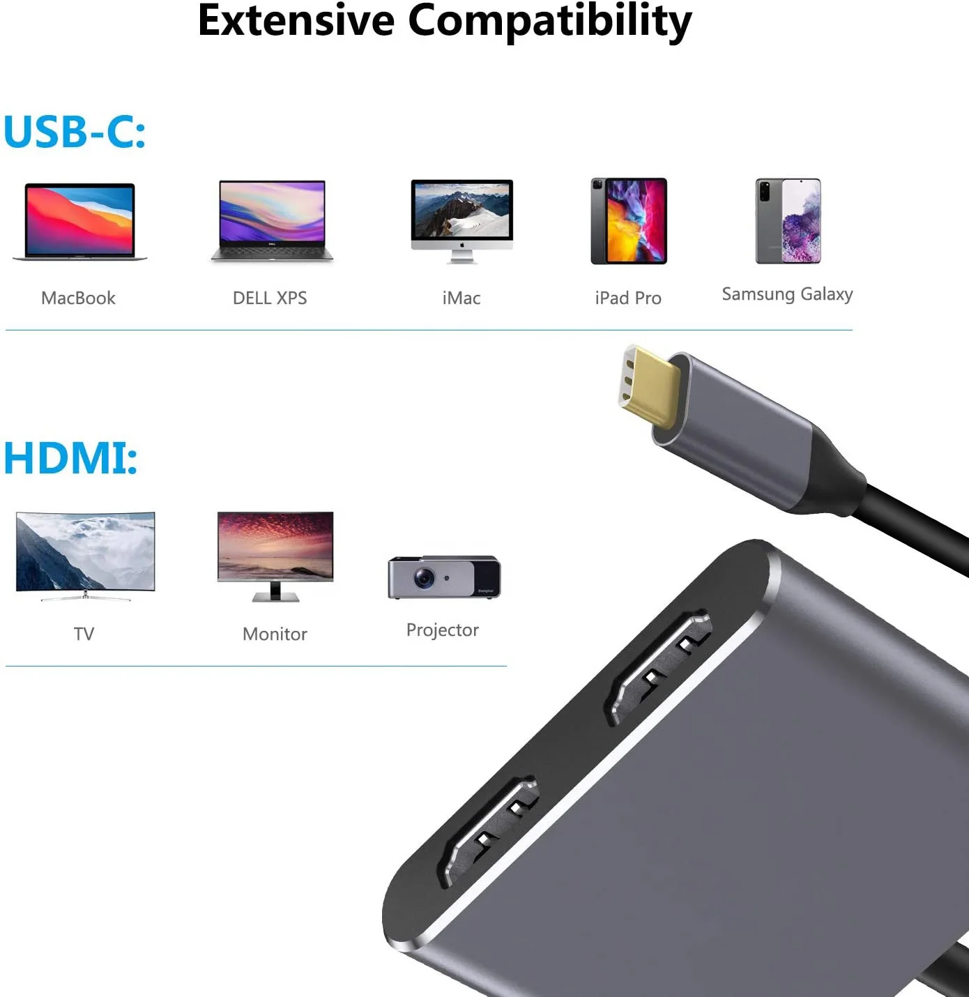  Кабель-переходник с usb c на hdmi кабели и соединители для компьютера 4k адаптер ноутбуков типа