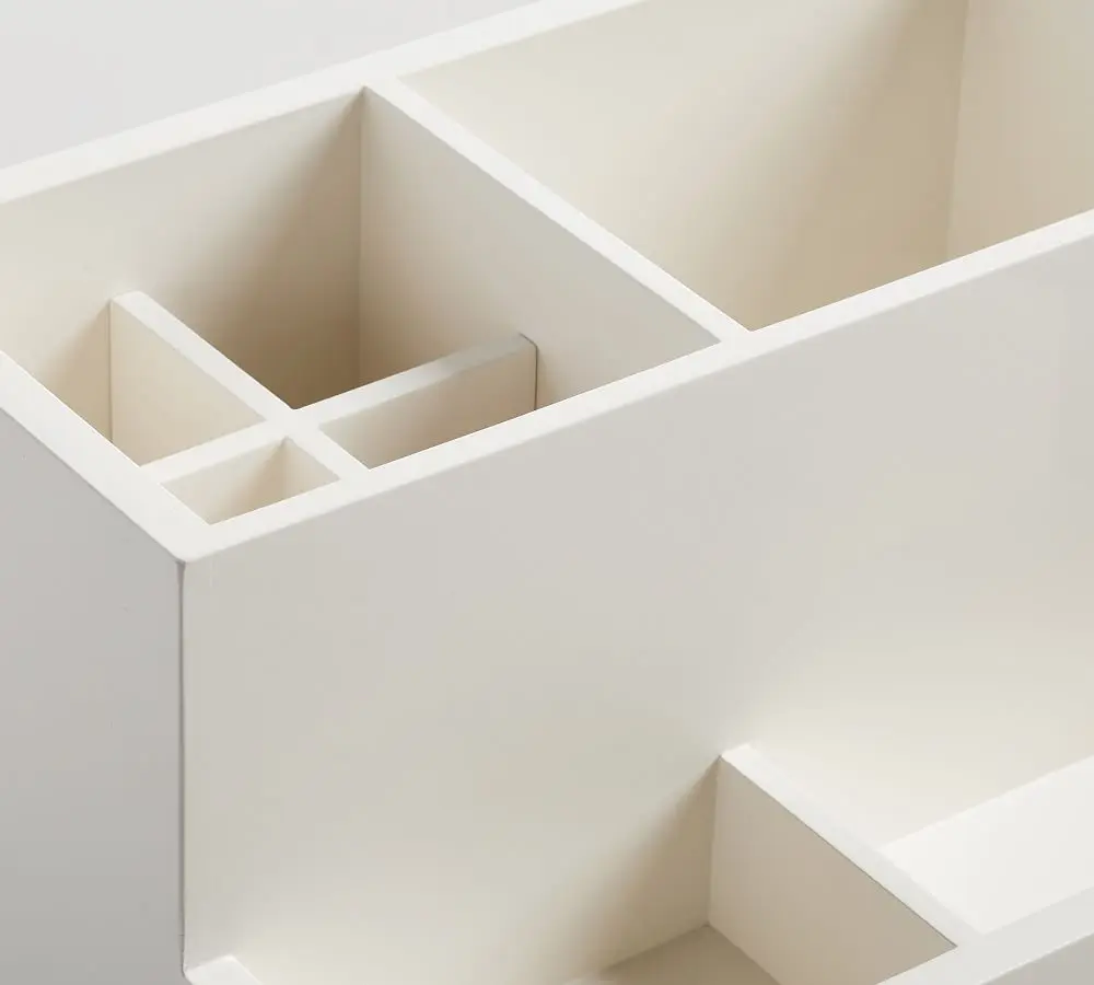 Custom High Quality White Acrylic Standing Desk Organizer For Office Acrylic Storage Holder With Drawers Tool Desk Holder