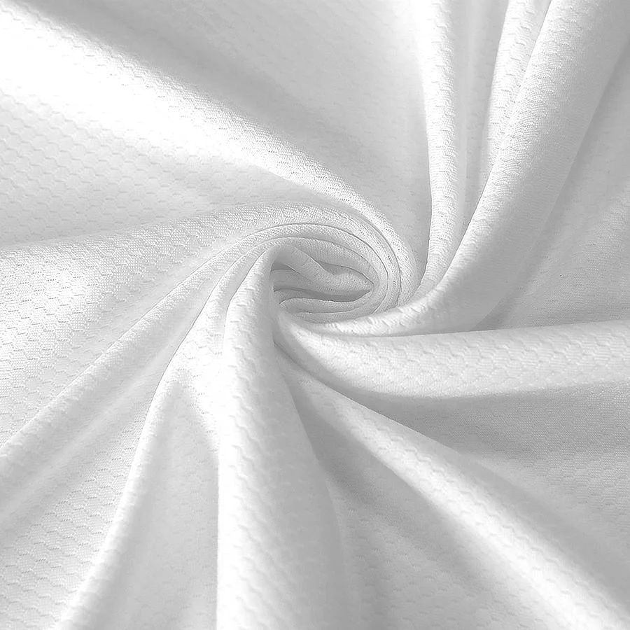 Wholesale Of New Materials Fast Dry Honeycomb 100%Polyester  White Fabric Mesh Fabric For Ball Sports T-shirts Sublimation
