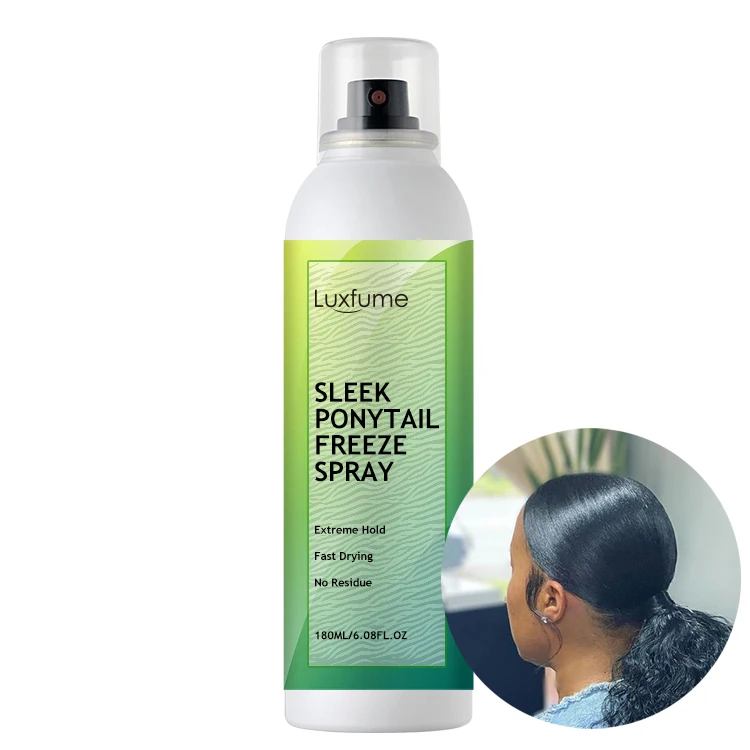 Private Label Ponytail Freeze Spray Strong Hold Styling Aerosol Hair Holding Spray For Ponytails