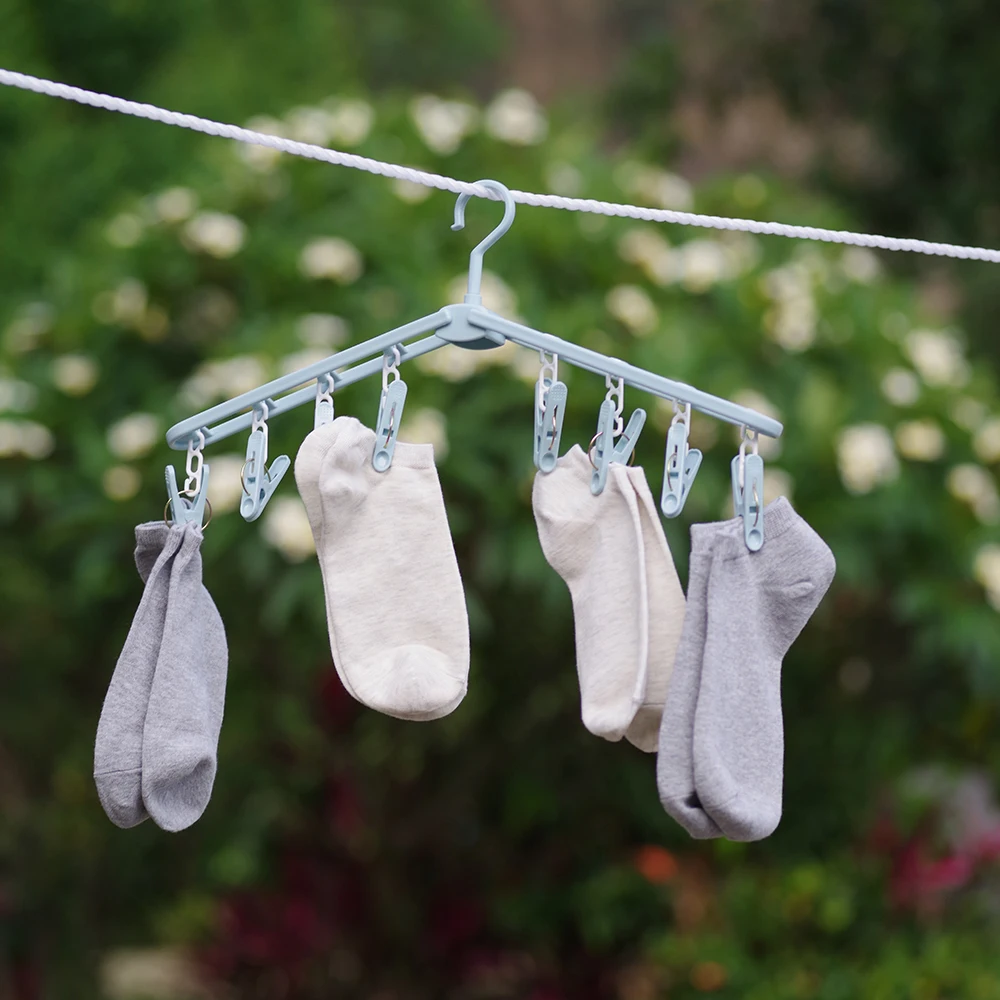 Foldable Clothes Hangers Coat Rack Kids Hanger Clothing Drying Rack Travel Sock Hangers