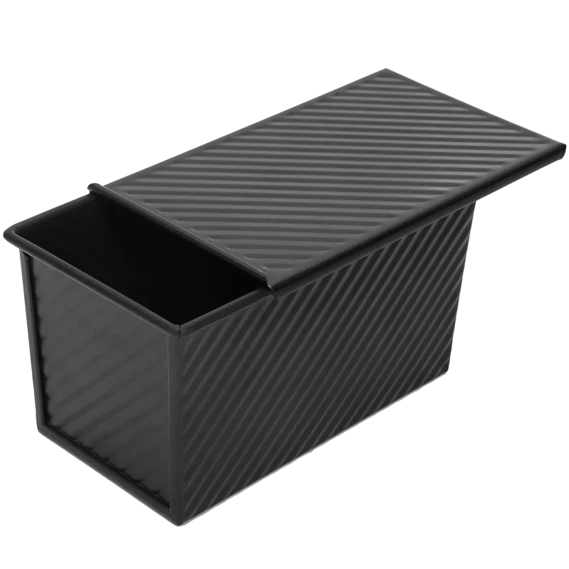 CHEFMADE Carbon Steel Non Stick Pullman Courgated Bread Mold Toast Box Baking Loaf Pans With Lid