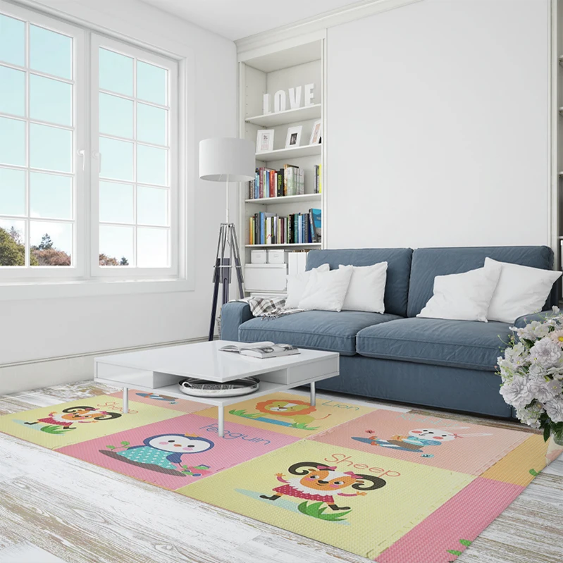 Custom Soft Puzzle Play Mat Developing Carpets Kid Rugs Children Colorful Cartoon Pattern Carpets