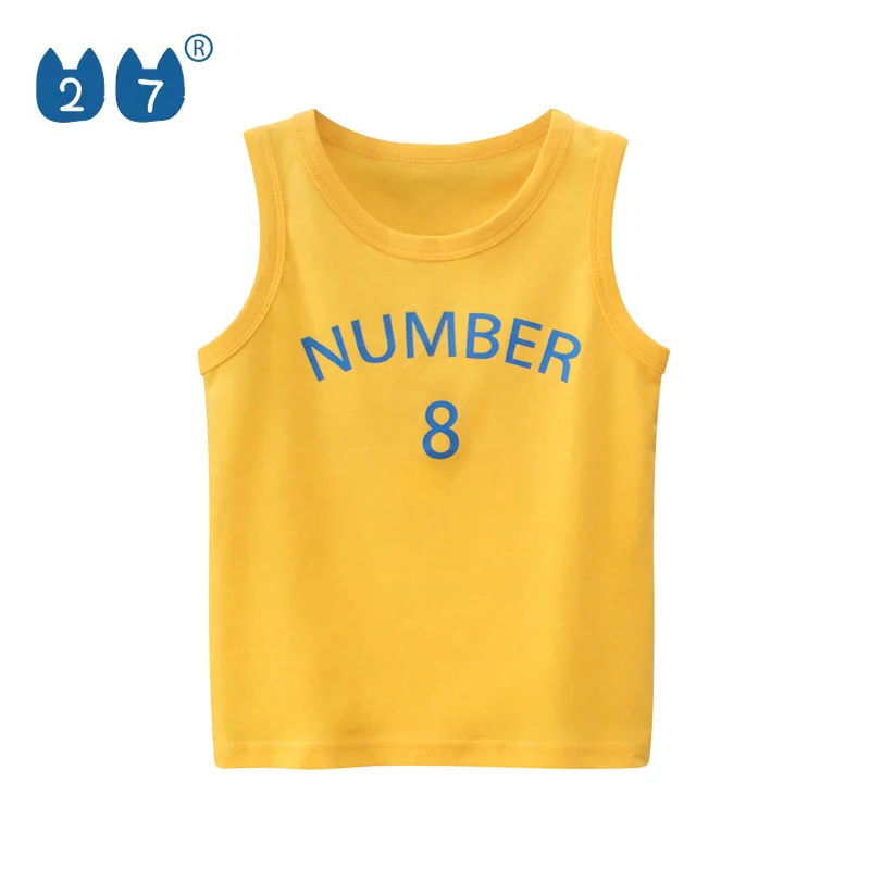 Children Vest Boy 100% Cotton Cartoon Undershirts Sleeveless Kids T Shirt Tank Tops
