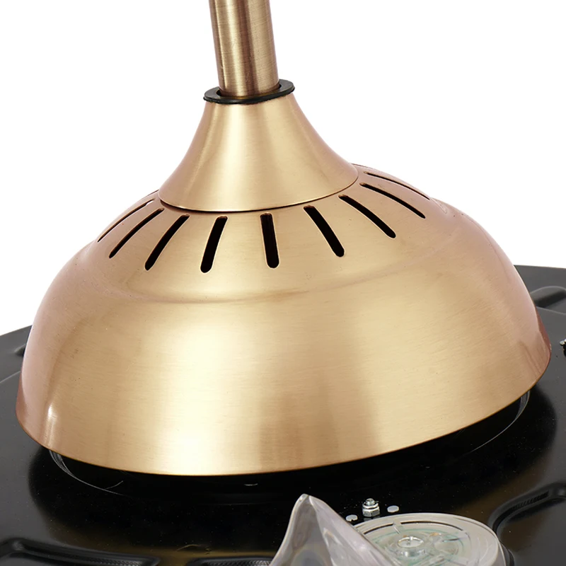 Dropship Guzhen Gold Color Luxury K9 Crystal Remote Control Invisible Ceiling Fan Lights Ceiling Fan With Light Fan Chandelier