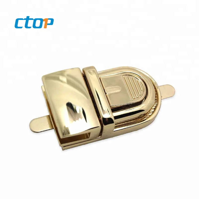 Fashion Bag Accessories Light Gold Handbags Hardware Bag Lock Metal Handbag Lock Fashion Square Bag Lock
