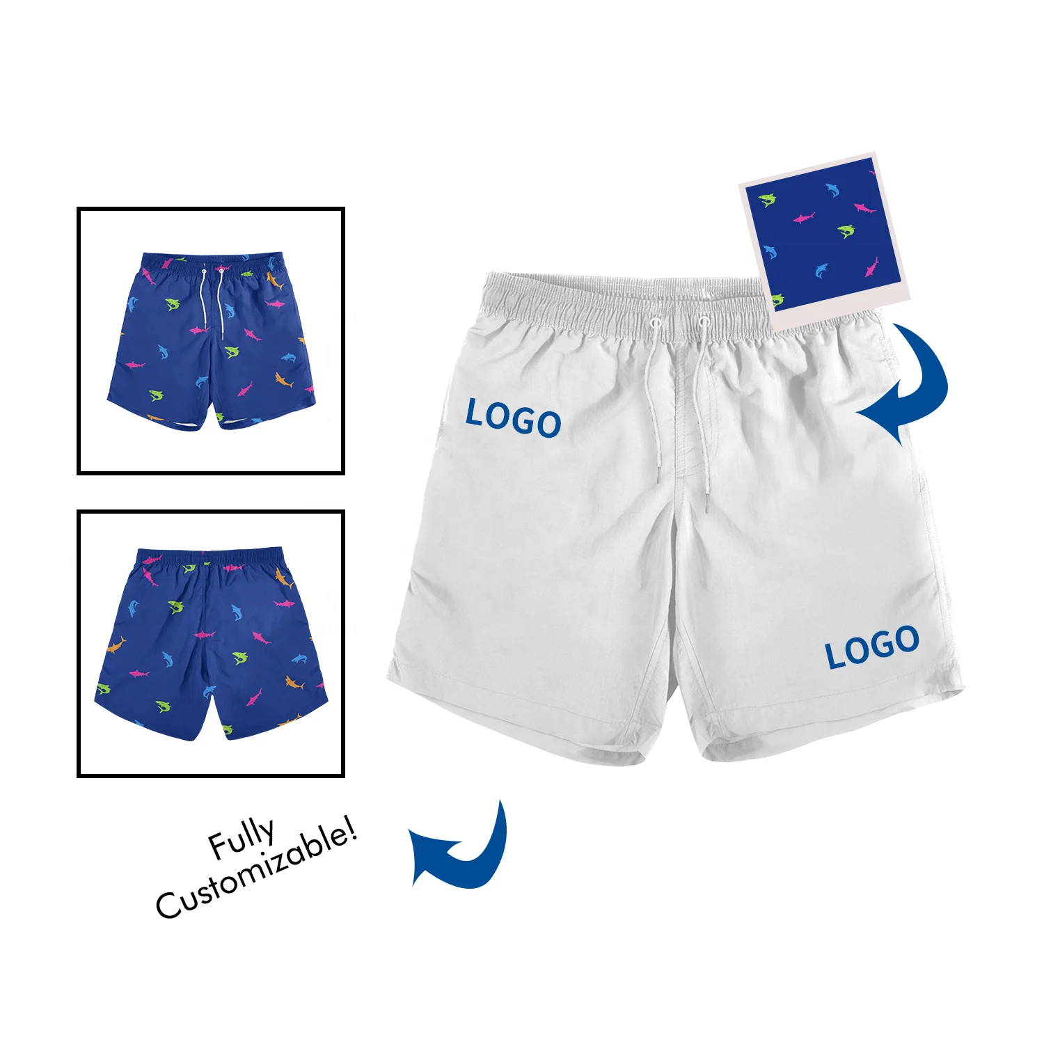 2024 OEM High Quality Custom Beach Swimming Trunks swimwear Beach male shorts Beachwear With Pockets Men Quick Dry ST-ANM02