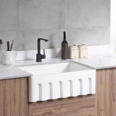 High quality low price modern white restaurant sinks ceramic apron farmhouse kitchen sink