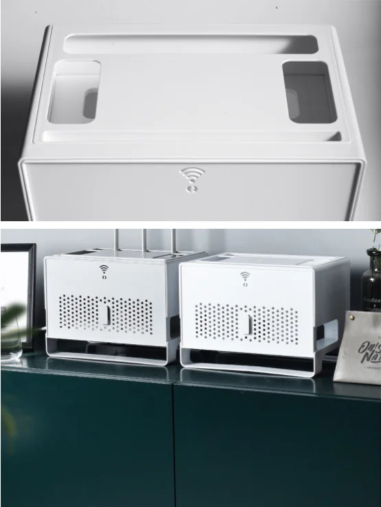 Desktop Socket Plastic Cable Modern Simple White Router Wifi Wireless Storage Box