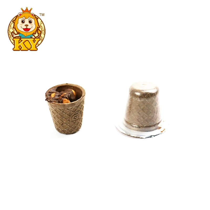 Candies supplier wholesale custom 8.5g mini chocolate cup with biscuit ball