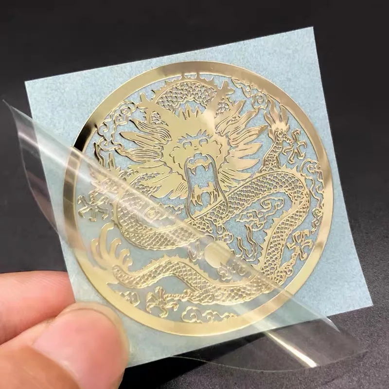Waterproof customized brushed gold sacred geometry metal logo sticker electroformed 3d stickers home diy