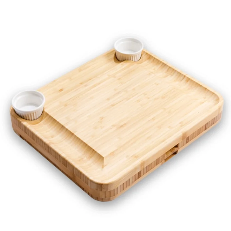  High Quality Premium Multifunctional Natural Bamboo Cheese Board With Knife