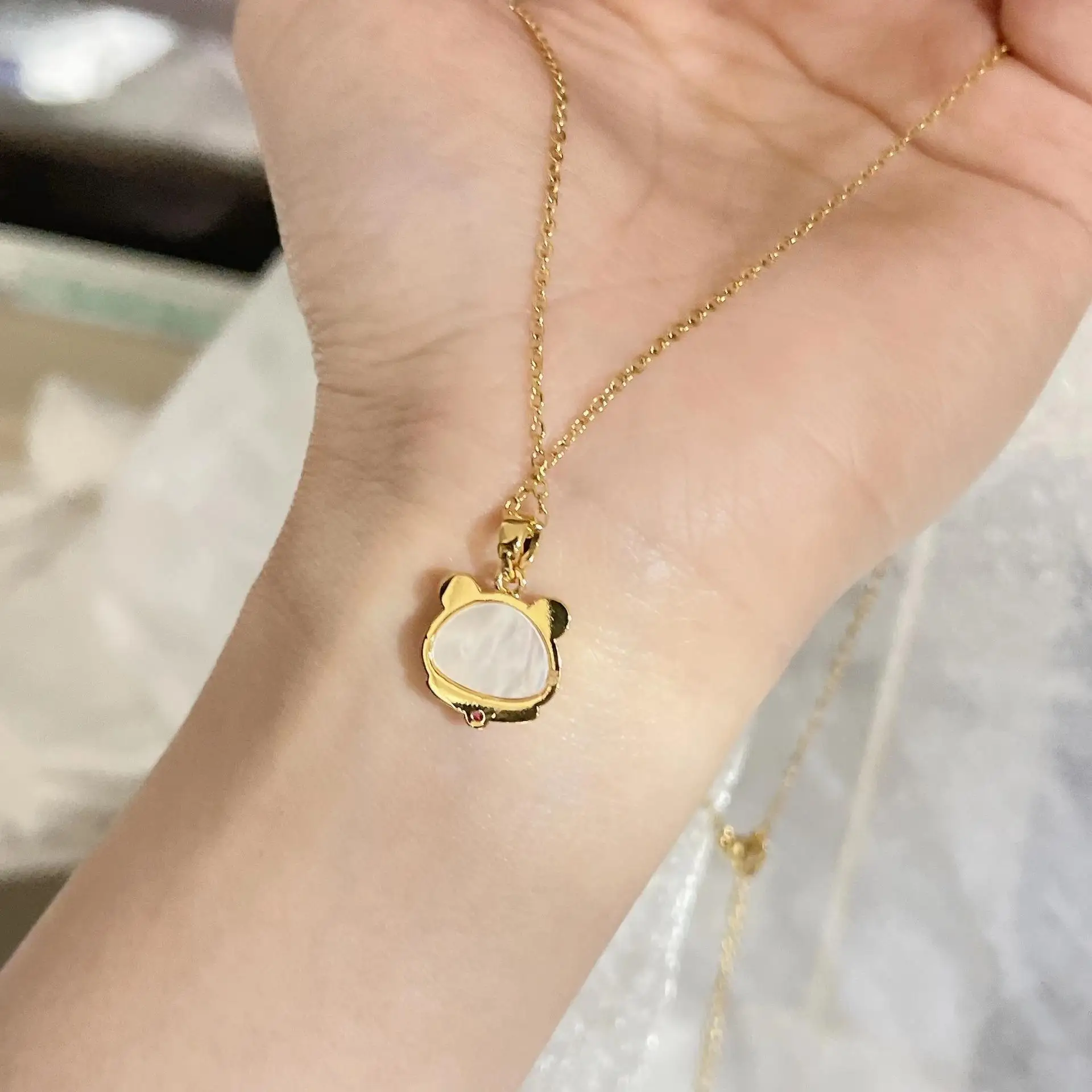 Детская Золотая Панда медведь подвеска Чокер-прочная стальная цепь идеальный подарок выбор ожерелье